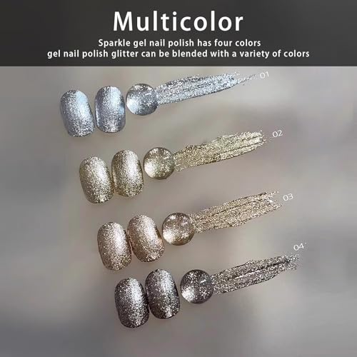 Esmalte en gel multicolor para uñas con brillo metálico miniatura 4