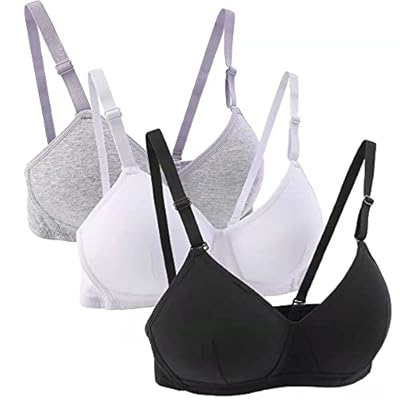 Yintry Sujetador Deportivo de algodón para niña Adolescente con Correa Ajustable Desmontable Bralette,Paquete de 3, A-Cup | Ya disponible en tu tienda friki favorita! En mundofriki.es! Yintry Sujetador Deportivo de algodón para niña Adolescente con Correa Ajustable Desmontable Bralette,Paquete de 3, A-Cup | Ya disponible en tu tienda friki favorita! En mundofriki.es!