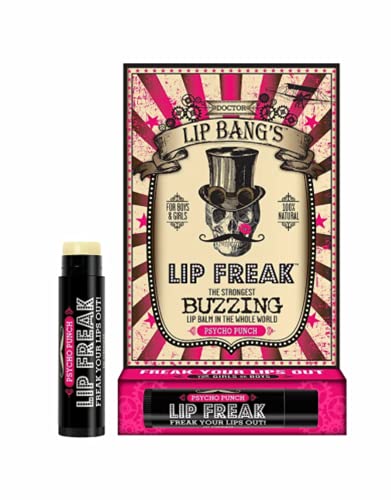 Doctor Lip Bang's BUZZING Lip Balm | Lip Freak | 100% All Natural | Cruelty Free | Flavoured Lip Freak (Psycho Punch)