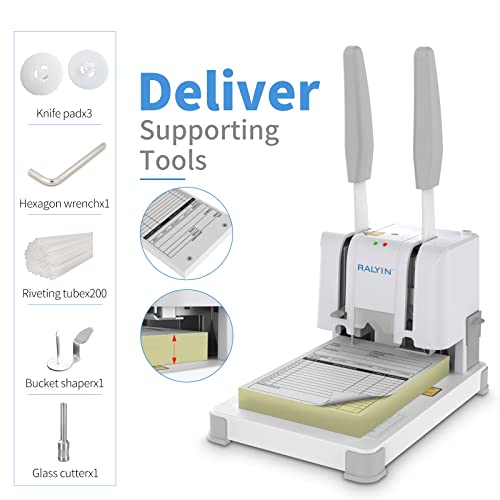 Binding Machines，Ralyin Punch Binder Machine Financial Binding Machine Punching Machine Small Electric Hot Melt Hose Glue Binding Machine Home Office, Grey #TOP1