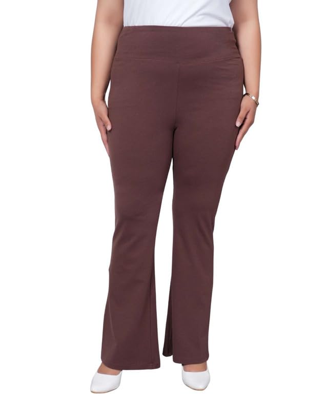 mlada Cotton Lycra Flare Leggings for Women | Solid Relaxed Fit High Waist Flared Legging Pants | High Rise Stretchable Regular Bootcut Flare Leggings | Flared Pants for Women-picture-24