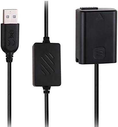 CCYC AC-PW20 Fully Decoded DC Coupler replace of NP-FW50 Battery, USB Power Cable Replacement for AC-PW20 AC Power Adapter, Dummy Battery for Sony a3000, a5000, a6000, a6500, a7R, a7S, RX10 III,NEX-3N