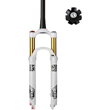 Suspension Fork 26" 27.5" 29", White 1-1/8" Travel 140mm Threadless Steerer Air Fork Bike Accessories