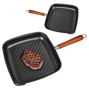 26Cm Grill Pan Non Stick – Coating Cooking Frying, Kitchen BBQ | Steak Fish Fry Cookware Multi Purpose, Kitchenware Food Preparation, Durable