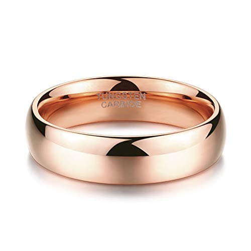 Image of TRUMIUM 2mm 4mm 6mm 8mm Tungsten Wedding Band Ring for Men Women Silver /Rose Gold Plated /Rainbow /Gold Plated Domed High Polish Engagement Promise Rings Comfort Fit 4-15