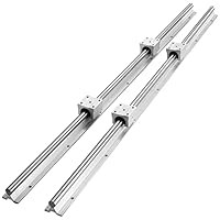 VEVOR Linearführung Linearschiene 2 Stk. SBR20-1000mm Kohlenstoffstahl Aluminium Führungsschiene mit 4 Stk. SBR20UU-Gleitblöcke Linearlager Lagerblock CNC Teile für 3D Drucker Fräs-/Drehmaschine