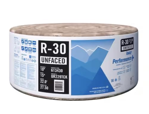 R-30 Unfaced Fiberglass Insulation Roll, 27.5 sq ft