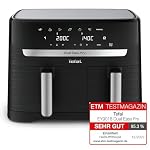 Tefal Dual Easy Fry Heißluftfritteuse Doppelkammer, 5,2/3,1 L Fassungsvermögen, zwei unabhängige Schubladen, 7 automatische Programme, energiesparend, schwarz, EY9018 – Bild 3