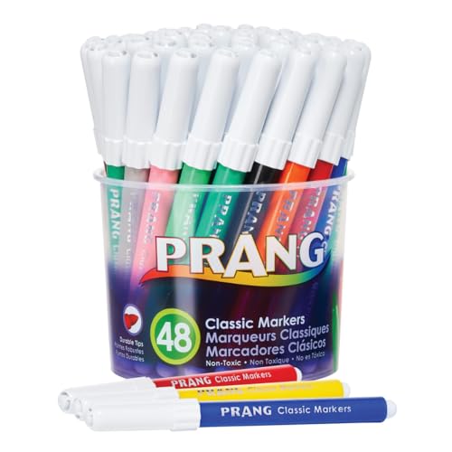 Prang Classic Art Markers, Bullet Tip, 12 Assorted Colors, 48 Count (80848)