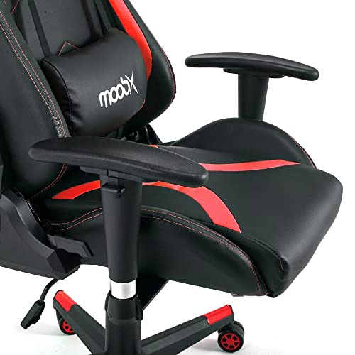 Moob Cadeira Gamer Reclinável Thunder Com Almofadas para Lombar e Pescoço Preto/Vermelho