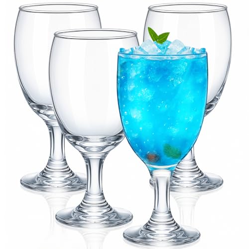 Patelai Set of 4 Water Goblet, 16 oz Clear Drinking Glasses Bulk Dishwasher Safe, Stemmed Water Glass for Juice Wine Beer Tea Sangria Cold Beverages, Reusable Glassware for Home Party Restaurant