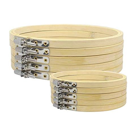 10/20 PCS 5 Inch DIY Bamboo Embroidery Hoops Round Wooden Circle Cross Stitch (10 PCS) Cover