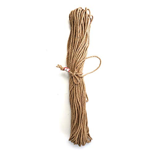 Sznurek jutowy, khaki, 6 mm, 30 m, do makramy, rękodzieła, drapaków dla zwierząt domowych i dekoracji wnętrz, przyjazne dla środowiska, naturalne włókno, mocny i idealny do rzemiosła