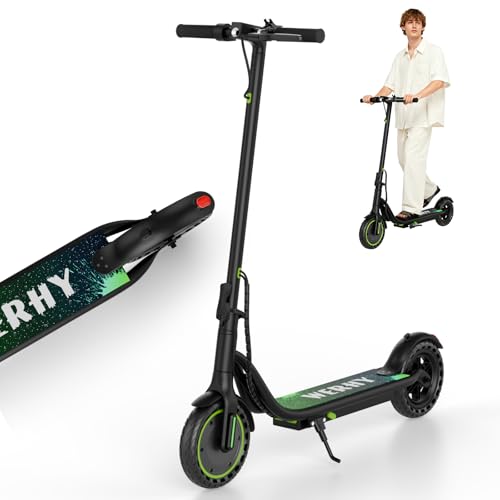 Image of Electric Scooter with 8.5 inch Solid Tire, 350W Powerful Motor & 19 MPH Top Speed, 16 Miles Long Range, Folding E Scooter with Dual Braking for Teens and Adults