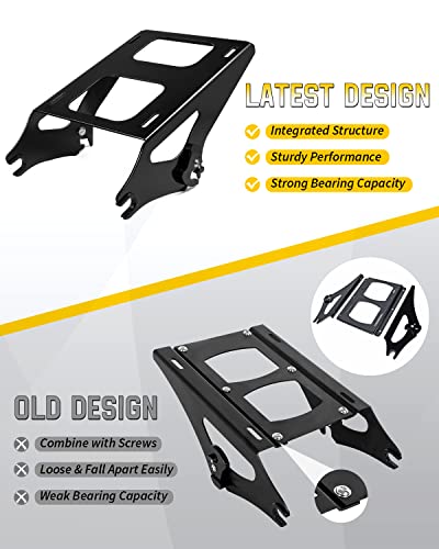 Anonemoto Black Luggage Rack, Two Up Tour Pack Rack Compatible For Harley Davidson 2014-2023 Road Glide Street Glide Road King Electra Glide Detachable Integrated Structure Mounting Bracket Rack #TOP4