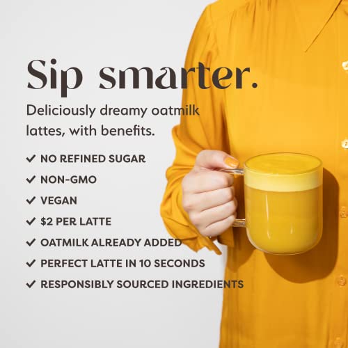 Clevr Blends Turmeric Powder Oat Milk Instant Latte Mix, Golden Milk, Moon Organic Spices, Coconut Superfood Creamer SuperLatte, Adaptogens, Reishi and Lion’s Mane Mushrooms and Probiotics - 14 Servings (340g) - Thumbnail 6