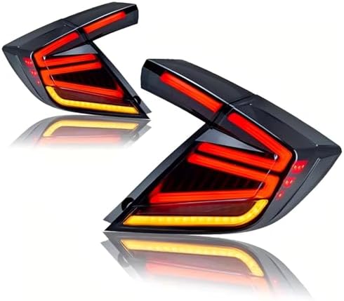 Tail Lights Assembly for Honda Civic Type R Hatchback FK7 FK8 2014-2022, Smoke Lens 10th Gen Civic Tail Lamps with Sequential Turning Signal, Plug & Play Dynamic Rear Lights — 사진 4