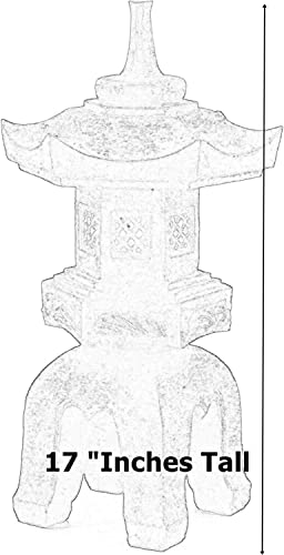 Bellaa 811641024429 24429 Pagoda Stupa Zen Garden Decor Lawn Ornament Nara Japanese Style Asian Temple Lighthouse Oriental Lantern Toro Outdoor Statue 17 Inch thumb #3