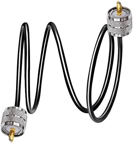 PL259 Cable RG58 CB Radio Cable PL259 Jumper 3.3feet (1M) SO239 UHF Male to Male Extension Cable Low Loss RF Black Coaxial Cable PL-259 Coax Cable for Two Way RadioWireless LAN Devices