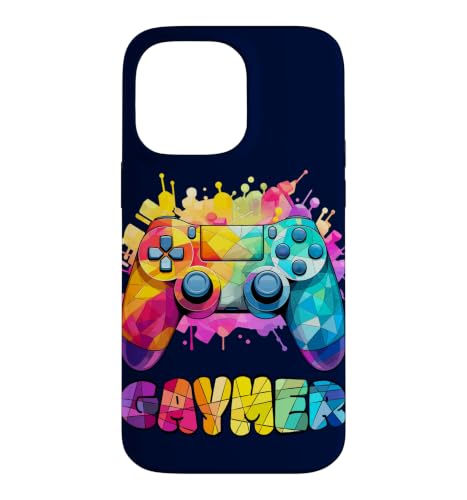 Mega cooler farbenfroher GAYMER Print �X�}�z�P�[�X iPhone 14 Pro Max �p