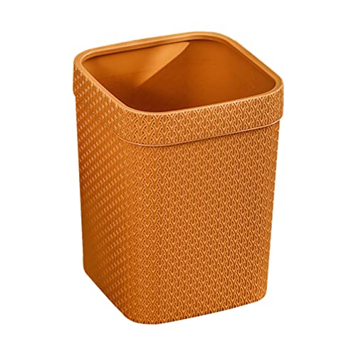 Caneca de Basura Redonda de Ratán Naranja LIFKOME