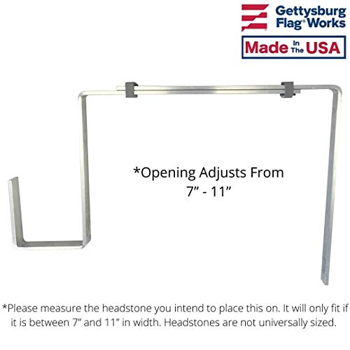 Gettysburg Flag Works Aluminum Headstone Wreath Hanger For Cemetery Tombstone, Grave Marker, Made In Usa #TOP5