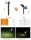GOLUMUP Solarne lampy ogrodowe, 36 diod LED, reflektor solarny, IP67, 2 poziomy jasności, lampa solarna do użytku na zewnątrz, na podwórko, do garażu itd. 6 sztuk – zimna biel