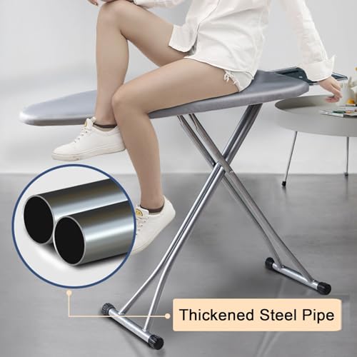 Extra Wide Ironing Board, 44"×15"×29-33" Deluxe Iron Board with Sturdy Steel Frame and Legs for Easy Storage, Adjustable Height (Color : Yellow) - Image 3