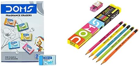 DOMS Non-Toxic Fragrance Erasers Set in Cardboard Box (Pack of 20 ...