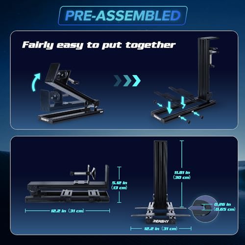 Image of Reashy Hotas Mount, Joystick Mount, Aluminum Flight Stick Desk Mount for Logitech X56, X52, X52 Pro, Thrustmaster T.1600M, TCA, T.Flight Hotas One, 4, X, Airbus, VKB Gladiator Nxt (Gray)