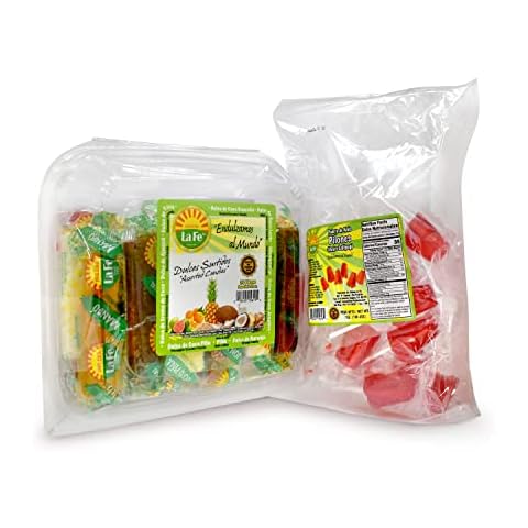 Bundle of Assortment Sweets of Puerto Rico 21 Pieces and Lolipops (Pilones) 6 oz Pack By Fabrica De Dulces La Fe - Surtido De Dulces Tipicos De Puerto Rico - El Pantry Bag Cover
