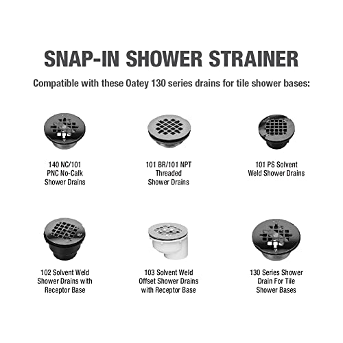 Oatey Universal 4-1/4 In. Snap-Tite Round Shower Strainer In Matte Black #TOP6