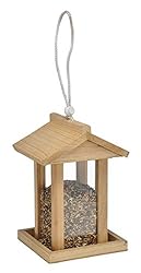 Bambelaa! Comedero para pájaros, comedero para páj...: Bambelaa! Comedero para pájaros, comedero de madera (color natural) con dispositivo para colgar Comedero decorativo para un almacenamiento limpio y seco del alimento para pájaros. Ideal para colgar en árboles o aleros del techo. Especialmente en la é...