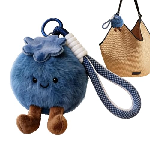 Genérico Llavero Colgante Bonito,Colgante De Llavero Con Arándano De Peluche Suave,Llaveros Para Mujer - Para Interior Exterior Viajes Escuela Ocio Compras Mujeres Niñas Y Niños Esposa Novia