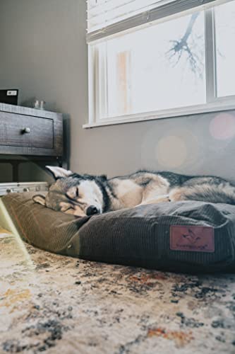 Durable & Comfortable Canvas Dog Bed Cover Only, Premium Quality Water-Repellent Coating & Dirt Resistance, Removable & Washable Outer Cover W/Zippers (Large- Brown Cover) #TOP1