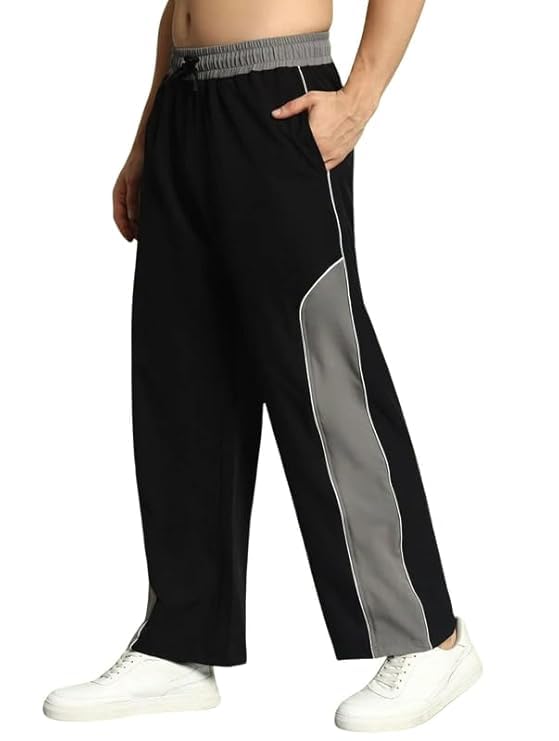 Men's Nylon Lycra Track Pants, Straight Fit, Stretchable, Lightweight, for Gym, Running, Workout, Yoga and Casual Wear