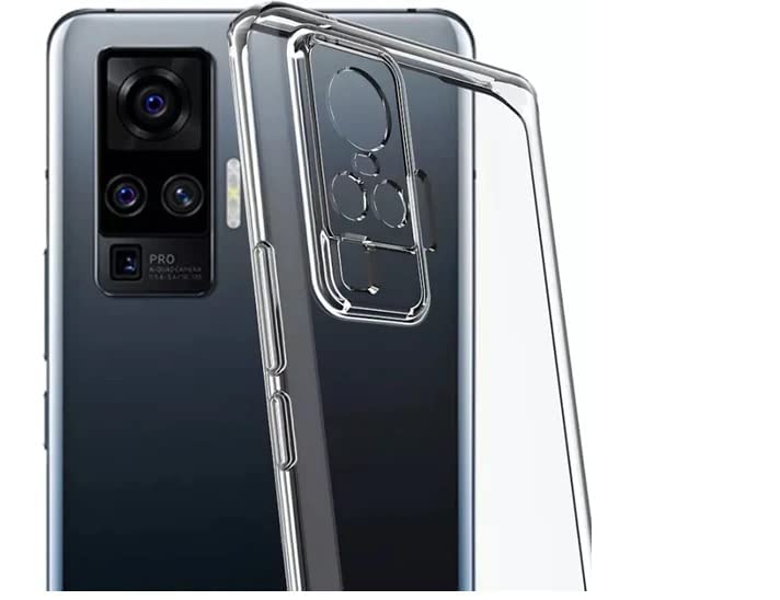 Image of NISHTECH for Vivo X50 Pro 5G Premium Transparent Hybrid Soft Slim Dust Proof Back Case Cover with Camera Protection