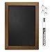 Small Rustic Hanging Chalkboard Sign with Wood Frame and Magnetic Surface for Kitchen, Menu, Wedding Decor - Compatible with Liquid Chalk Ink Markers (10 x 14 Inches)