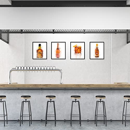 Wine Wall Art Bar Canvas Wall Art Decor,Colorful Wine Glass Art Print, Modern Wine Bottle Poster,Colorful Cocktail Art Prints Classic Cocktail Bar Poster,Fashion Bar Wall Decor Cocktail Wall Art Canvas Painting Kitchen Poster (8"X10" Unframed) #TOP4