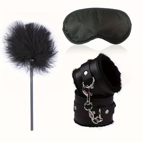 Accessori per esercizi di yoga neri, set di giocattoli per coppie, universali per il fitness e lo sport (set di 3 pezzi)