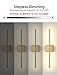 KARTOOSH 24.4 Inch Hardwired Wall Sconces Set of Two, 3000K Warm White Dimmable Modern Wall Sconces, 350° Rotate LED Light Fixtures Wall Lamp for Bathroom Living Room Bedroom Bedside, Brushed Brass