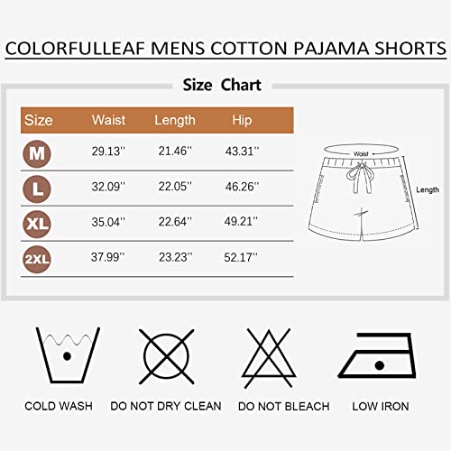 Colorfulleaf Pajama Short Men Sleeping Shorts Mens Cotton Sleep Shorts Lounge Wear Men's Gift (1 Pk,Navy Blue Patchwork,Xl) #TOP5
