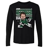 500 LEVEL Jake Oettinger Long Sleeve Shirt - Jake Oettinger Dallas Cartoon WHT (Black, Large)