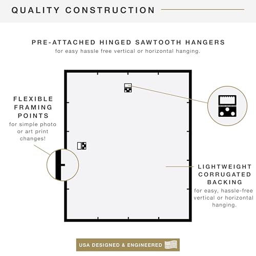 MCS Trendsetter 20x24 Poster Frame Black High-Gloss, Vertical & Horizontal Wall Hanging Large Picture Frame for Photos, Posters & Art Prints (1-Pack) by MCS - Image 7