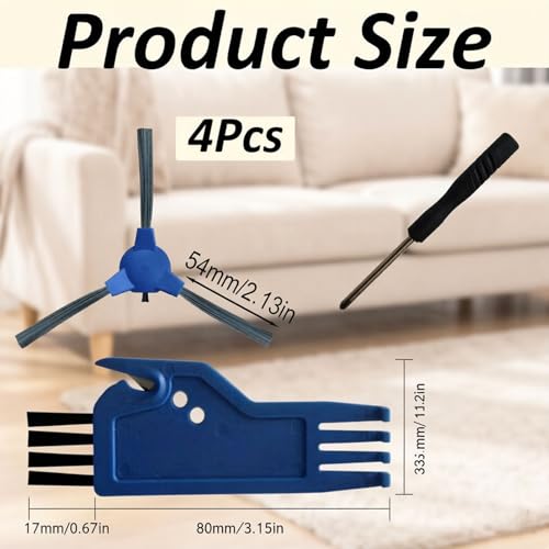 Image of 6 Pcs Robot Vacuum Cleaner Replacement Set, Compatible with Multiple Eufy Models for Efficient Floor Cleaning, Automatic House Cleaning Robot Accessories with Easy Snap-on Installation
