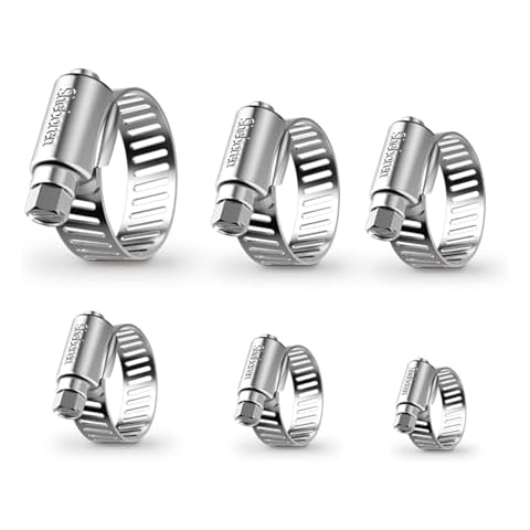Hose Clamps 45 PCS Sheboren Range 3/8" to 1-1/2"(10mm-38mm) 304 Worm Gear Hose Clamps Clamping for Automotive，Plumbing，Fuel Line Cover