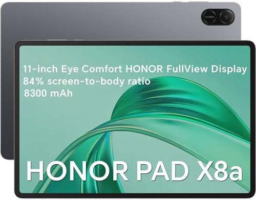 HONOR Pad X8a Tablet Wi-Fi 11 Pollici, 4+128 GB, Schermo 90 Hz FullView, Grigio Spaziale