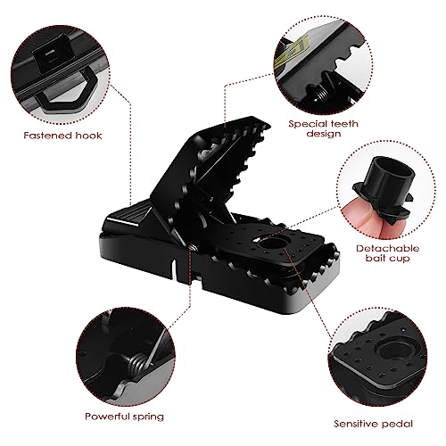 Sudnsadaks 6 Stück Rattenfalle Schlagfallen, Mausefalle Schlagfalle Testsieger, Rattenfallen Wiederverwendbar Mäusefallen Kunststoff Mouse Trap, Rat Trap Mausfallen für Haus und Drauße