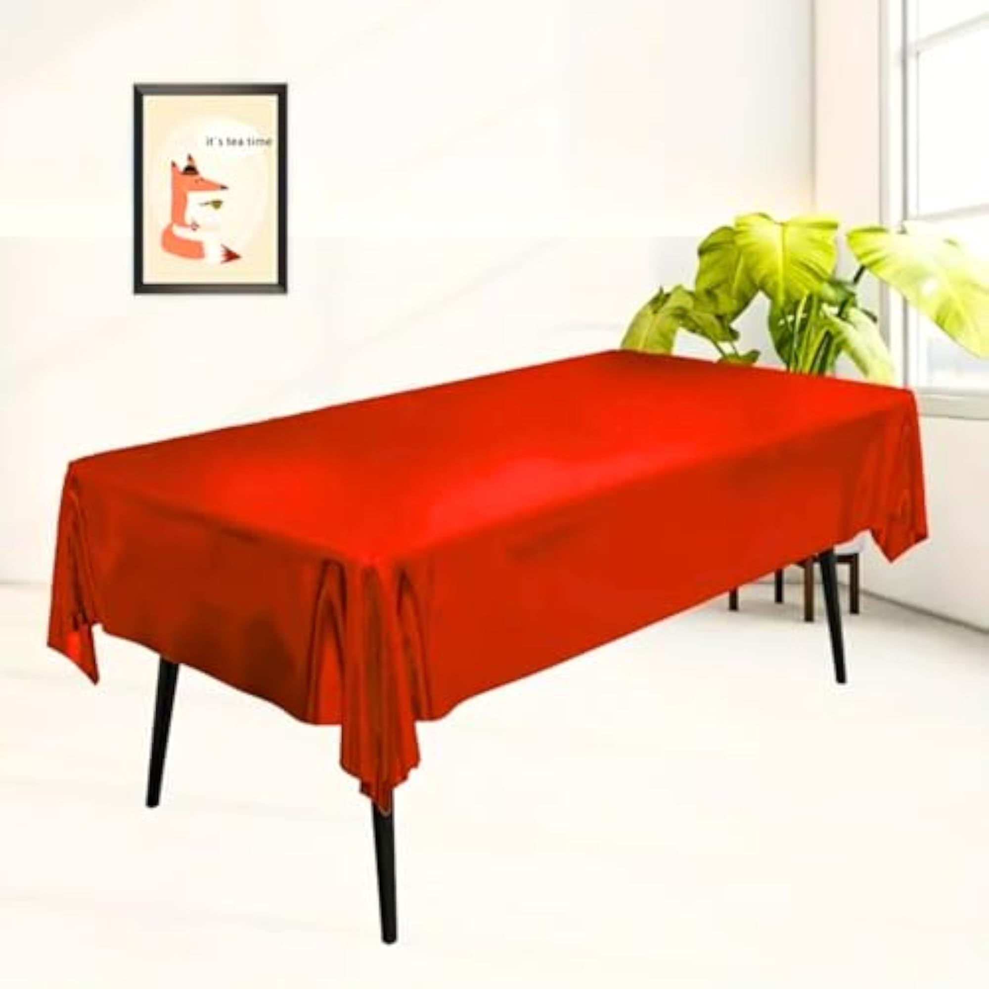 Assorted Colorful Foil Tablecloth, Disposable Plastic