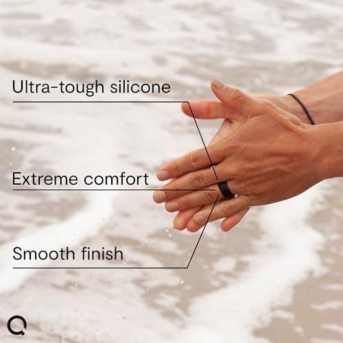 QALO Men's Silicone Wedding Band - 8.5mm Wide x 2.5mm Thick - Classic & Forged Mens Silicone Wedding Ring - Breathable Comfort Fit Rubber Rings Men - Durable Engagement Rings for Him3